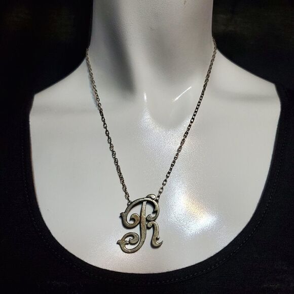 JK Silver R Necklace - Picture 2 of 5